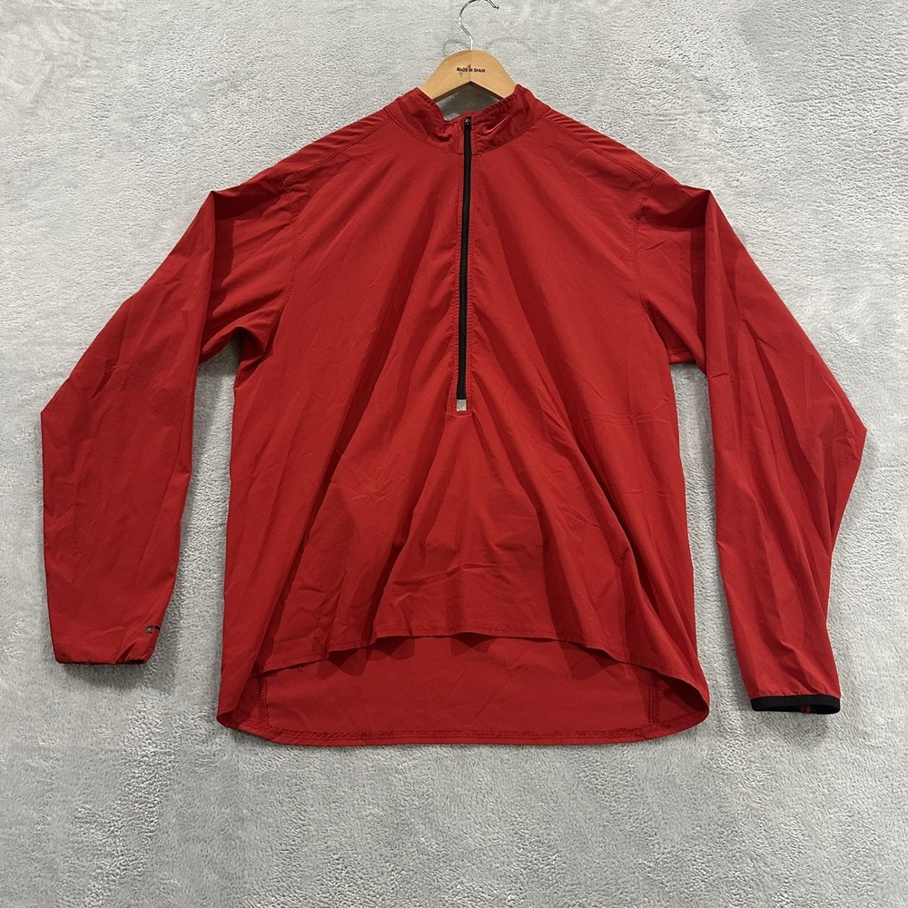 Nike Windbreaker Cyclist Jacket Unisex Medium Red Trendy Cycling Half Zip Active